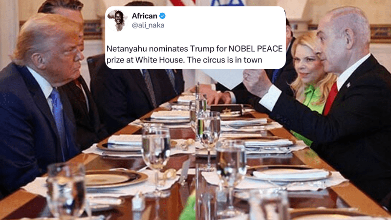 A Internet chama Netanyahu de Israel de nomeação de Trump para o Prêmio Nobel da Paz.
